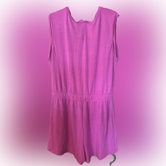 Lou & Grey Signaturesoft Scoop Neck Romper - Fuchsia color. XL - Picture 3 of 4
